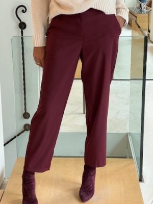 Pantalone elastico sigaretta bordeaux