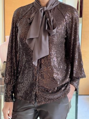 Camicia pailettes cioccolato