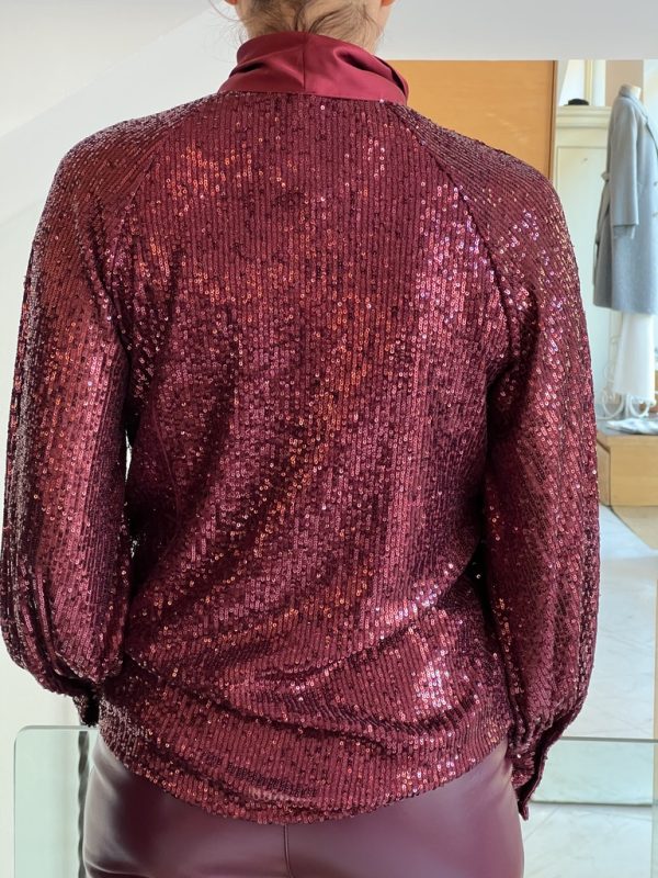 Camicia pailettes bordeaux - immagine 2