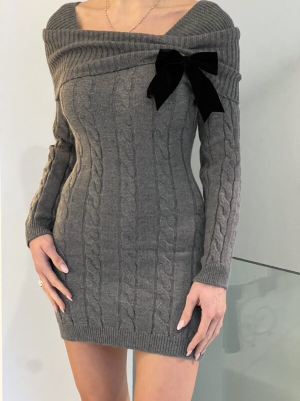 Abito treccia grigio - immagine 4