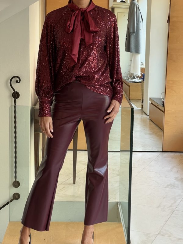 Camicia pailettes bordeaux - immagine 3