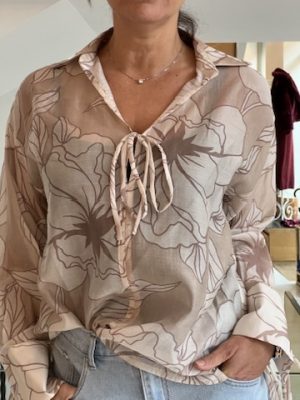 Camicia fantasia sabbia