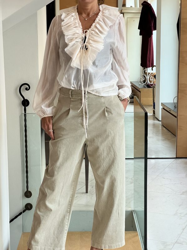 Camicia rouches latte - immagine 3