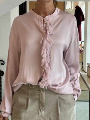 Camicia volant rosa