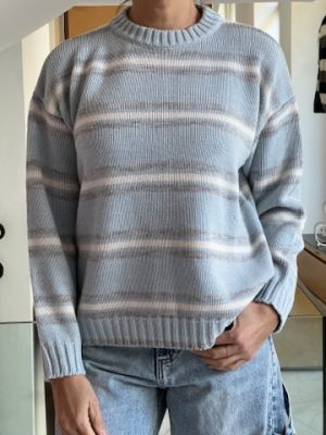 Maglia righe azzurra