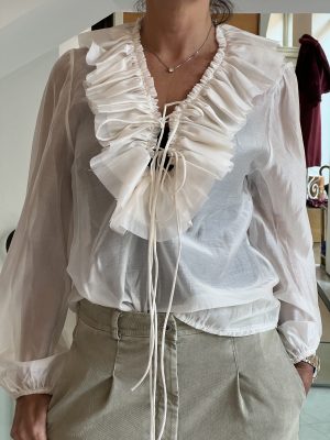 Camicia rouches latte