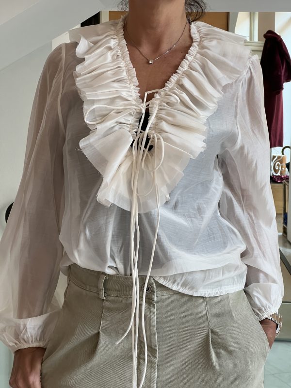 Camicia rouches latte