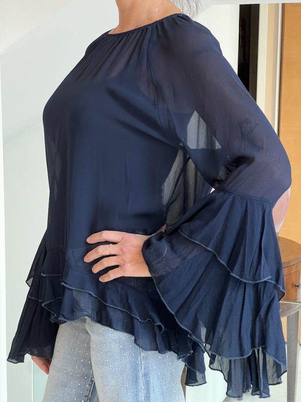 Camicia chiffon blu navy - immagine 2