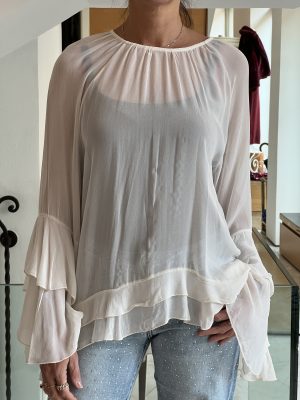 Camicia chiffon latte