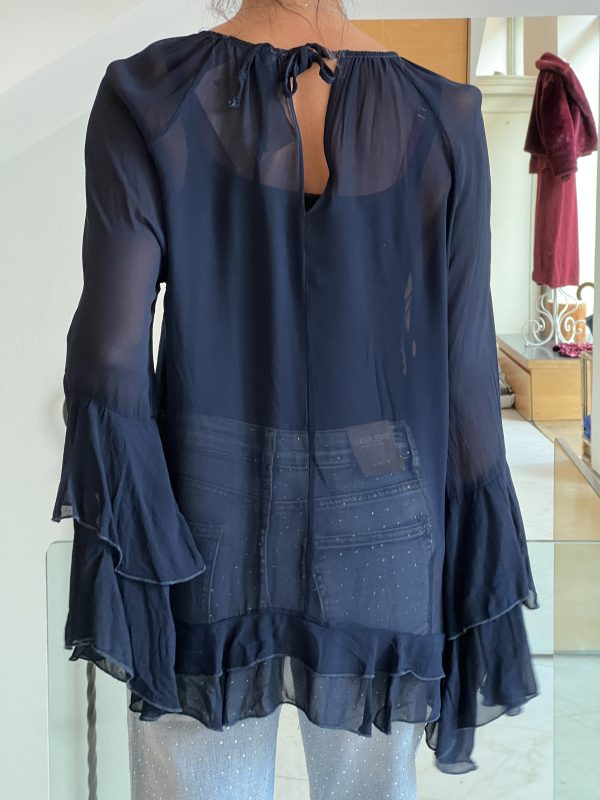 Camicia chiffon blu navy - immagine 4