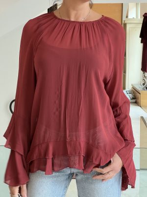 Camicia chiffon peperoncino