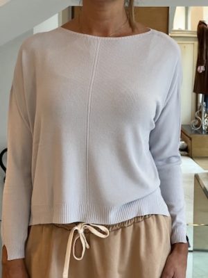 Pull scollo barca azzurro polvere