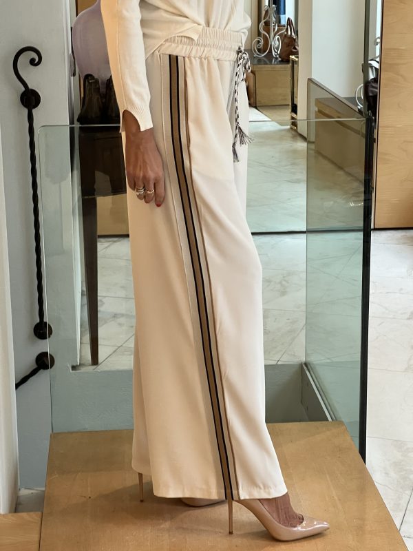 Pantalone palazzo bande latte - immagine 3