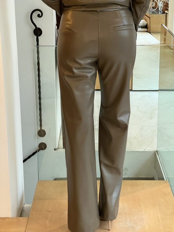 Pantalone ecopelle verde militare - immagine 3