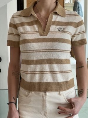 Polo mezza manica sabbia latte