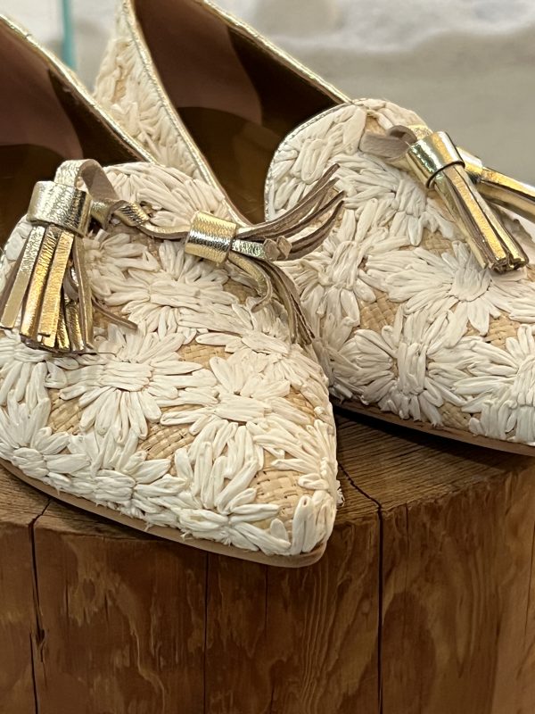 Mocassino raffia fiori - immagine 3