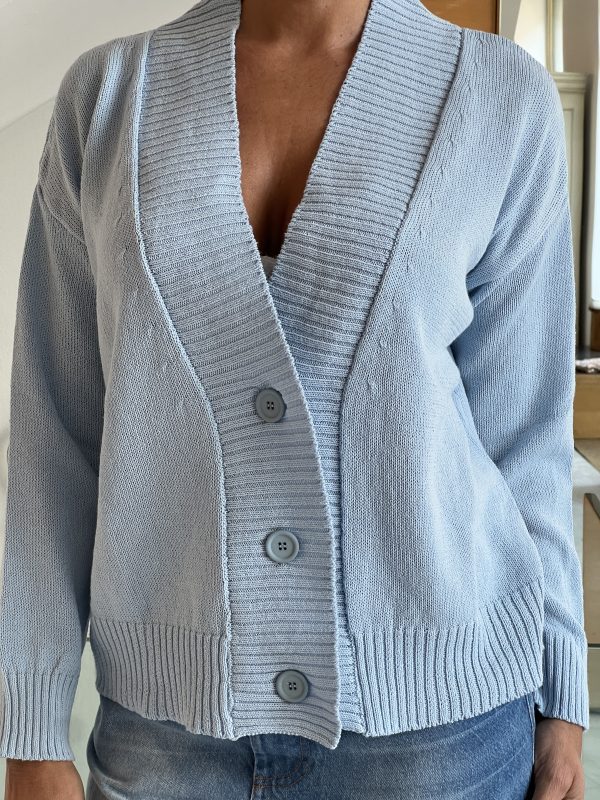 Cardigan cotone azzurro - immagine 3