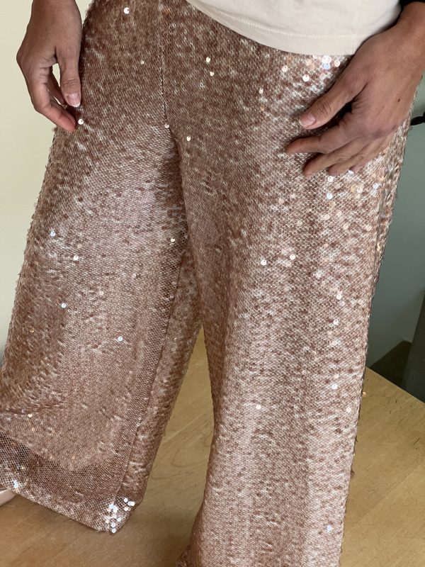 Pantalone pailettes rosa miu - immagine 4