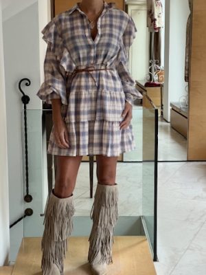 Abito check azzurro