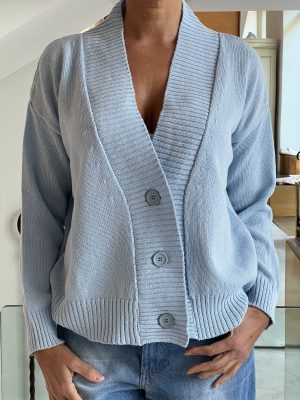 Cardigan cotone azzurro