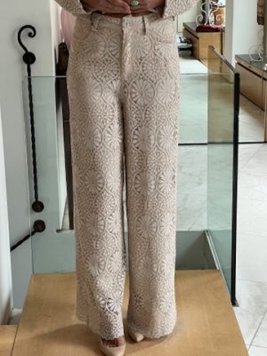 Pantalone pizzo beige