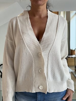 Cardigan cotone latte