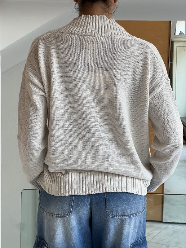 Cardigan cotone latte - immagine 4