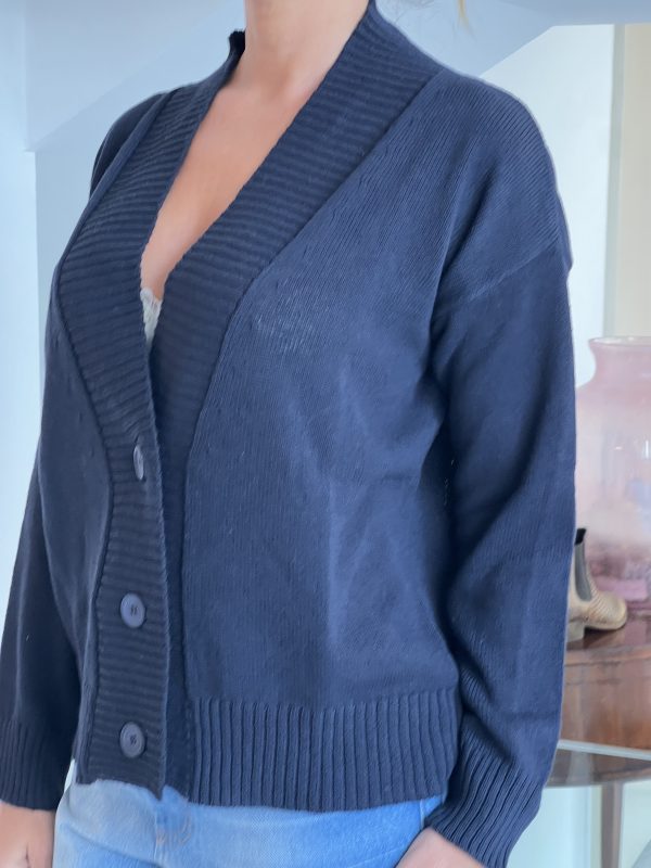 Cardigan cotone blu - immagine 2