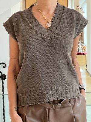 Gilet mocha mousse cotone