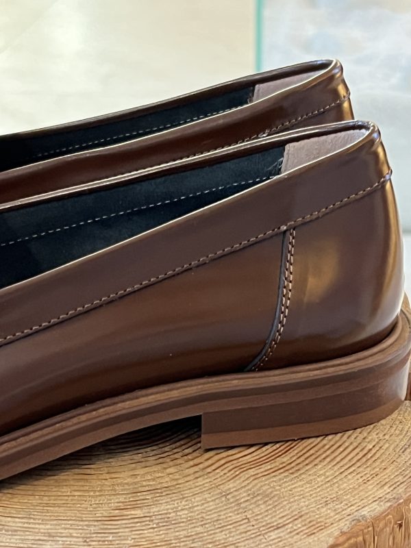 Mocassino bicolor latte cuoio - immagine 3