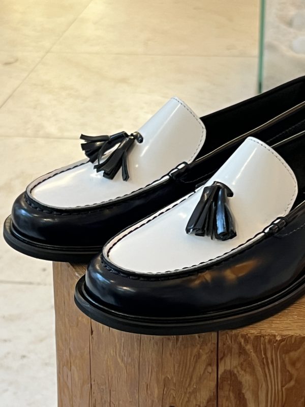 Mocassino bicolor bianco blu navy - immagine 2
