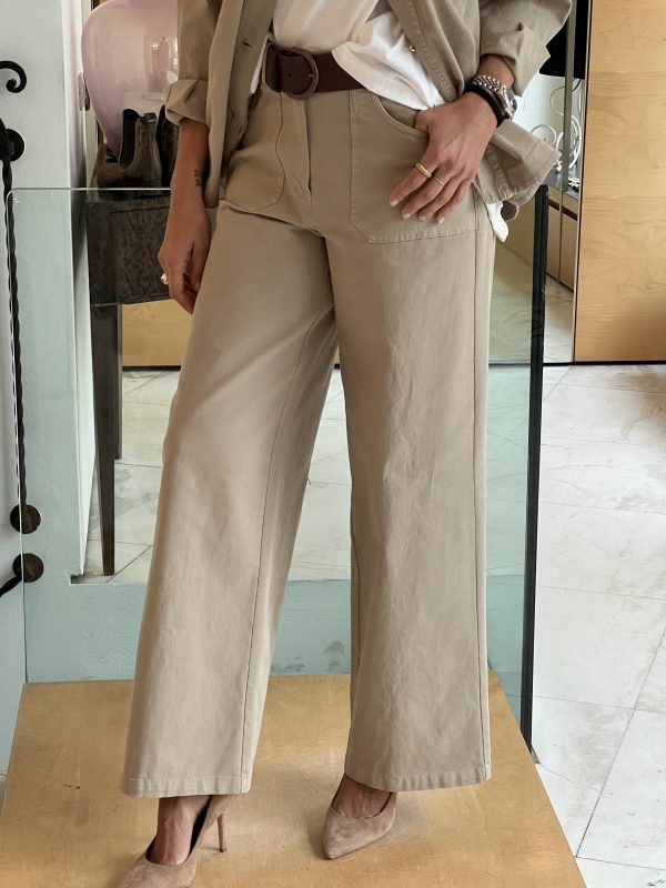 Pantalone palazzo sabbia - immagine 2