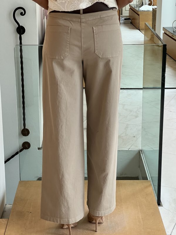 Pantalone palazzo sabbia - immagine 3