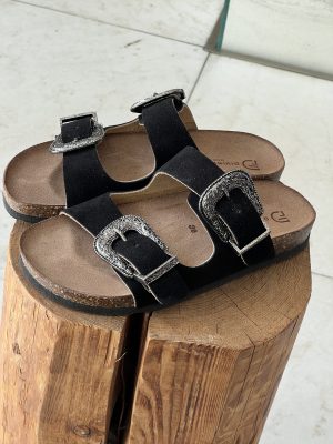 Flat camoscio nero fibia