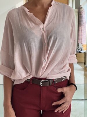Camicia mussola seta rosa