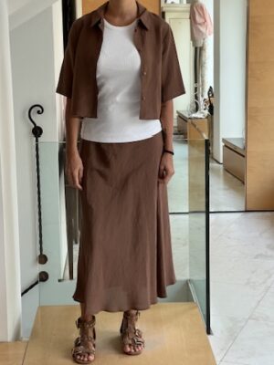 Set gonna camicia mocha mousse