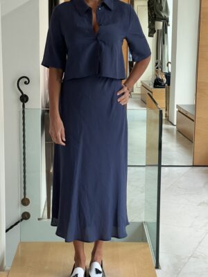 Set gonna camicia blu
