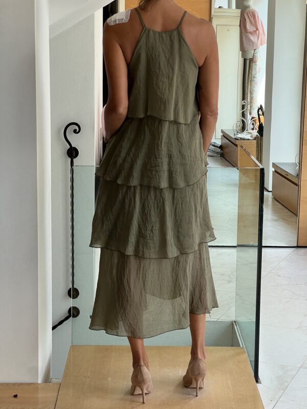 Abito balze verde militare - immagine 5