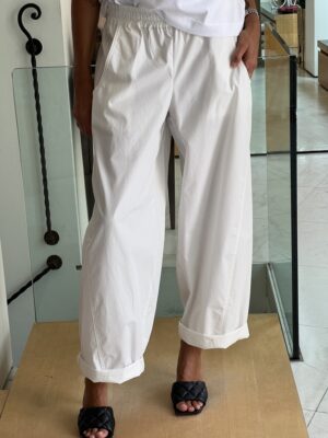 Pantalone baloon cotone bianco