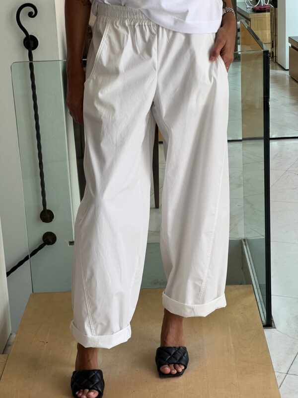 Pantalone baloon cotone bianco
