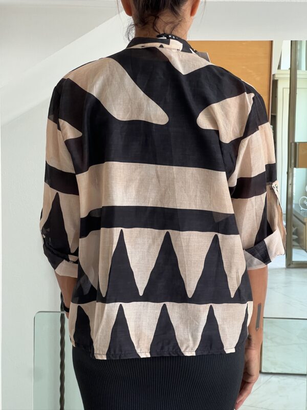 Camicia mussola fantasia burro nero - immagine 4
