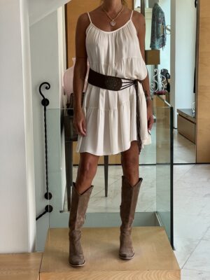 Abito corto viscosa latte