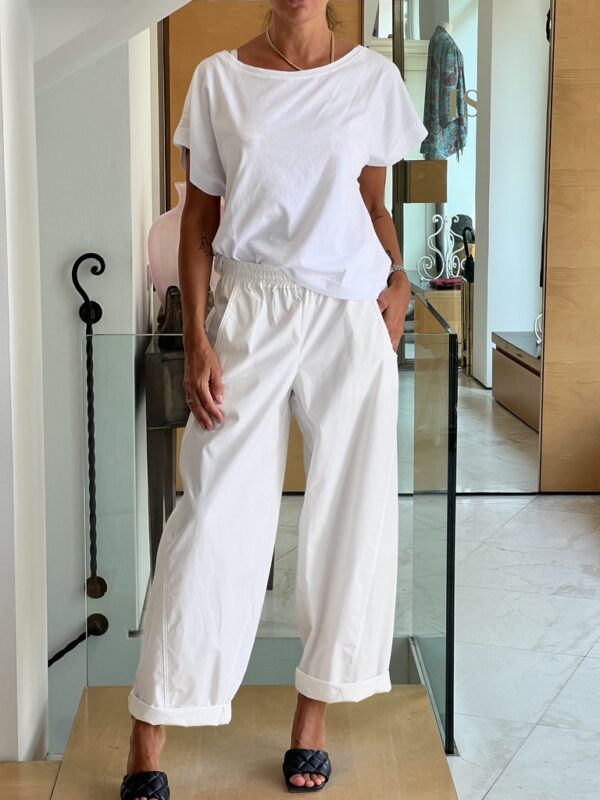 Pantalone baloon cotone bianco - immagine 3
