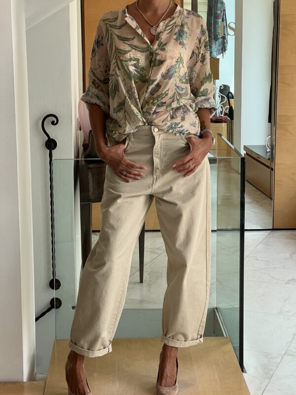 Camicia sabbia fantasia verde - immagine 3