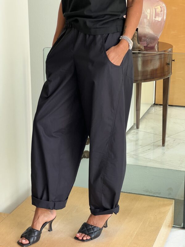 Pantalone baloon cotone nero - immagine 3
