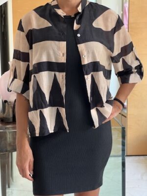 Camicia mussola fantasia burro nero