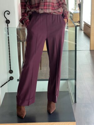 Pantalone basic elastico bordeaux