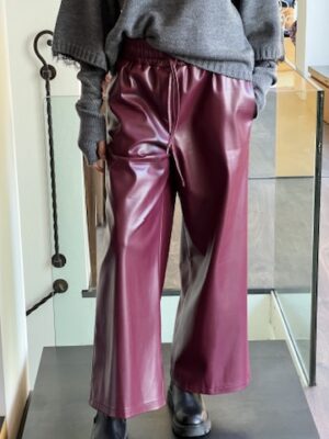 Jogger ecopelle bordeaux