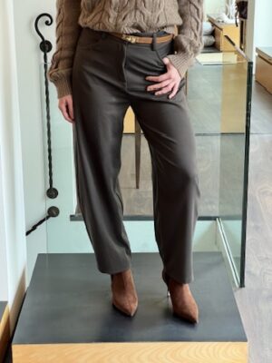 Pantalone baloon punto milano cioccolato