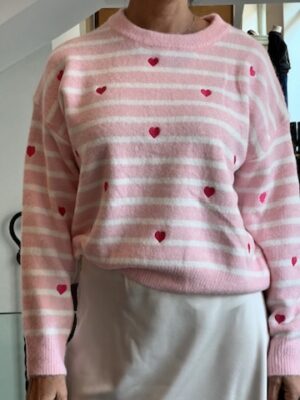 Pull cuoricini rosa